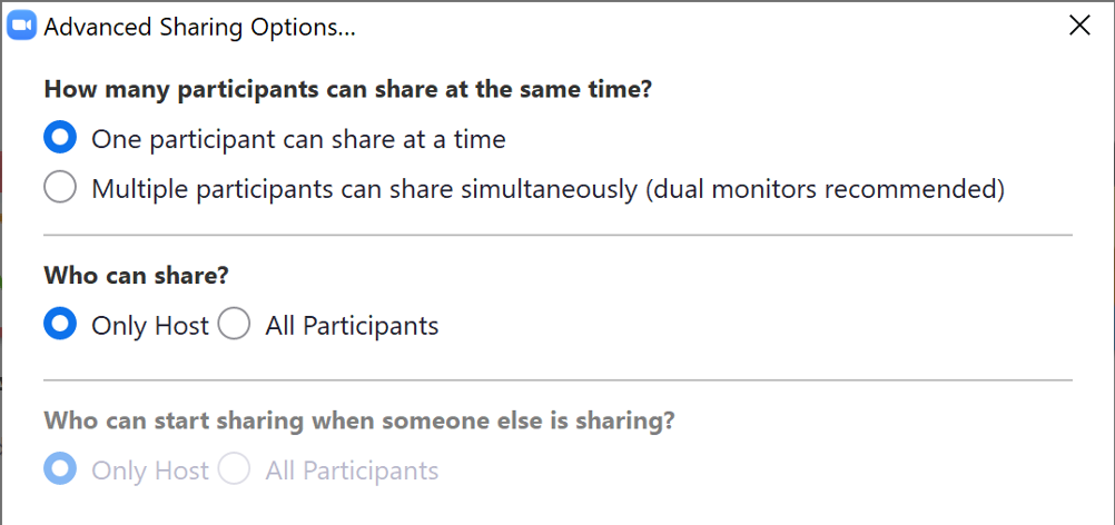 Edit Advanced sharing options